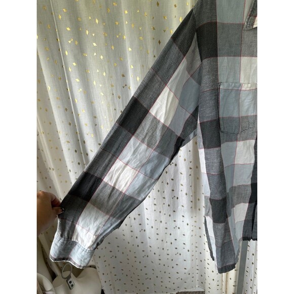 Golden Key 100% Cotton Plaid Fannel Style Button Down Dual Chest Pockets Shirt L - Picture 3 of 6